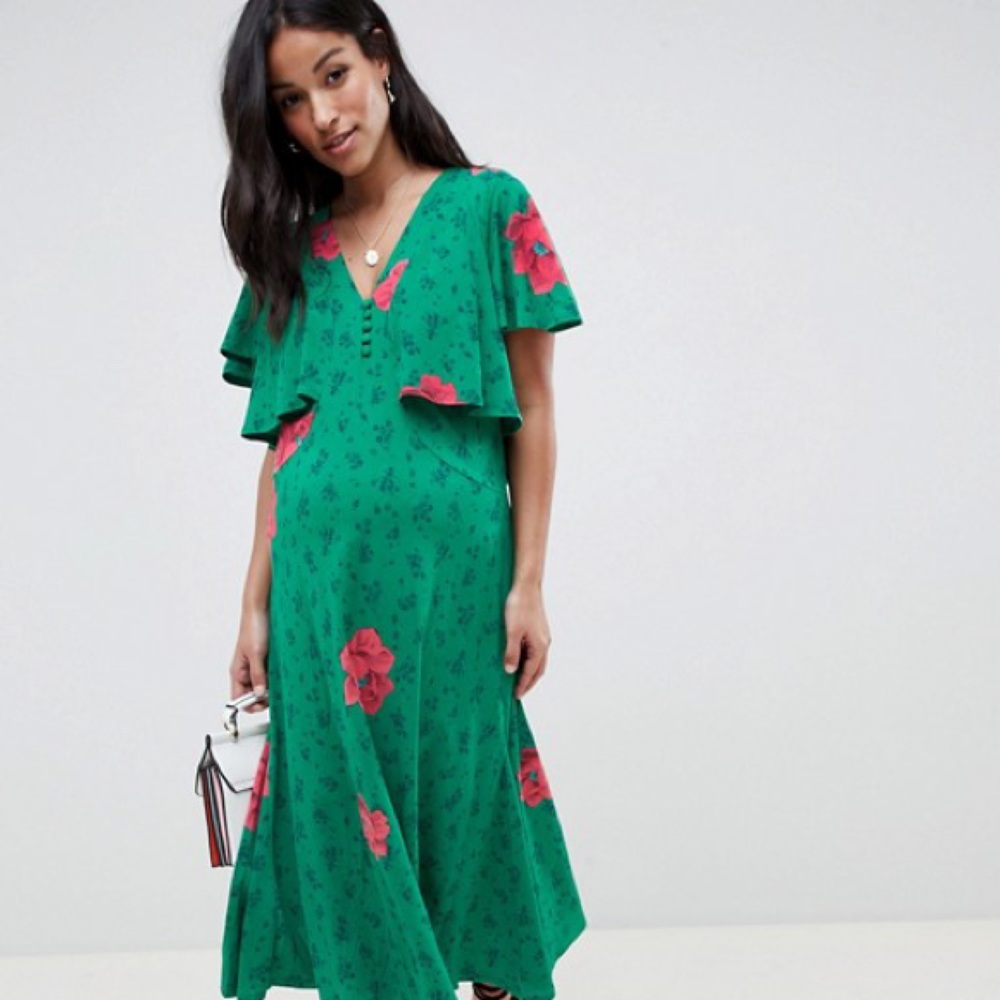 ASOS Maternity Green Floral Dress